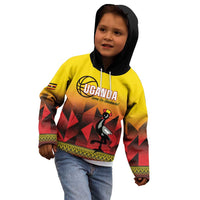 Uganda Basketball Custom Kid Hoodie Come On Silverbacks African Pattern - Wonder Print Shop