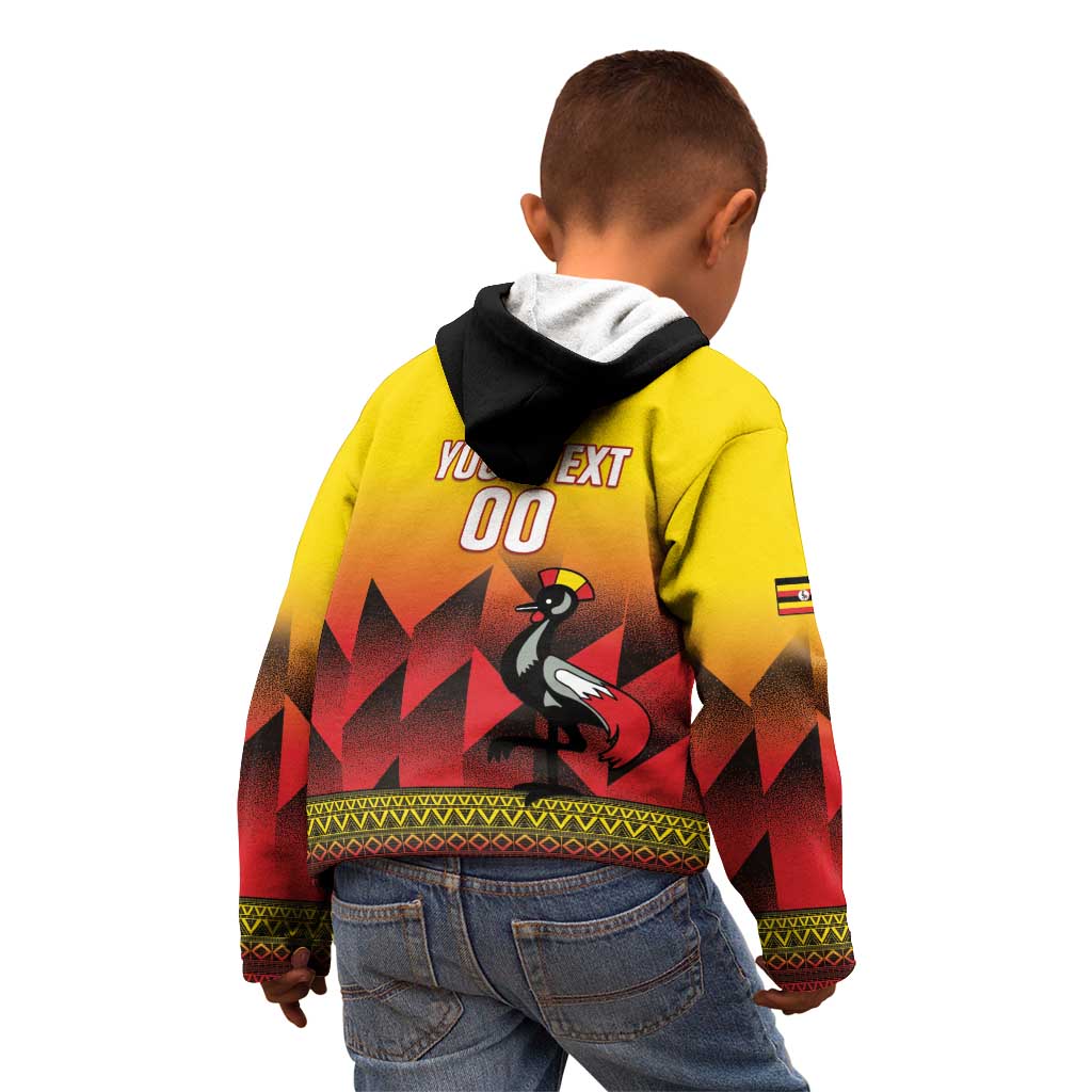 Uganda Basketball Custom Kid Hoodie Come On Silverbacks African Pattern - Wonder Print Shop