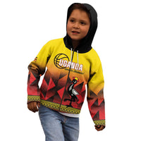 Uganda Basketball Custom Kid Hoodie Come On Silverbacks African Pattern - Wonder Print Shop