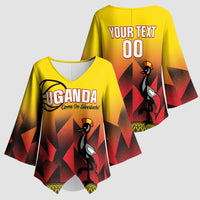 Uganda Basketball Custom Kimono Sleeve Blouse Come On Silverbacks African Pattern - Wonder Print Shop
