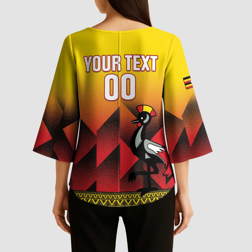 Uganda Basketball Custom Kimono Sleeve Blouse Come On Silverbacks African Pattern - Wonder Print Shop