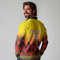 Uganda Basketball Custom Long Sleeve Polo Shirt Come On Silverbacks African Pattern - Wonder Print Shop