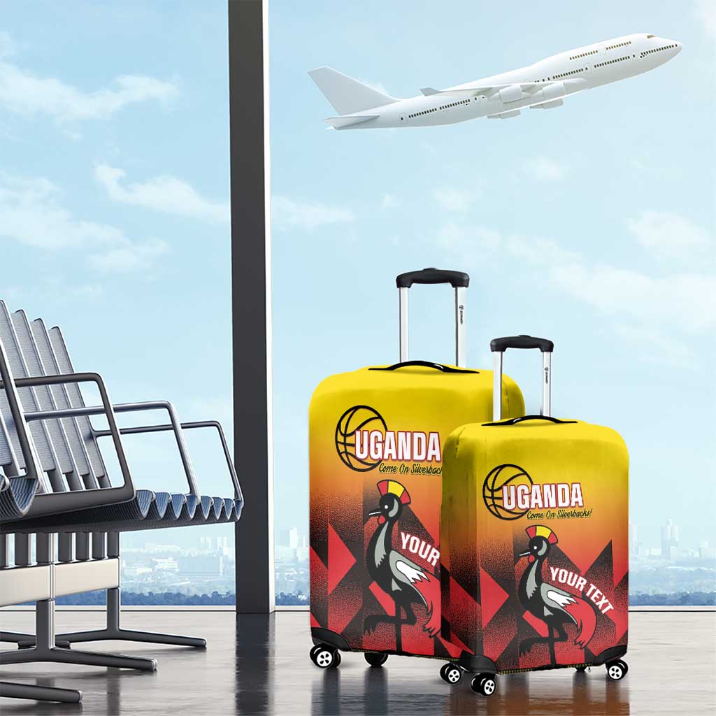 Uganda Basketball Custom Luggage Cover Come On Silverbacks African Pattern - Wonder Print Shop