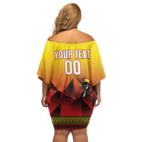 Uganda Basketball Custom Off Shoulder Short Dress Come On Silverbacks African Pattern - Wonder Print Shop