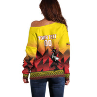Uganda Basketball Custom Off Shoulder Sweater Come On Silverbacks African Pattern - Wonder Print Shop