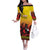 Uganda Basketball Custom Off The Shoulder Long Sleeve Dress Come On Silverbacks African Pattern - Wonder Print Shop