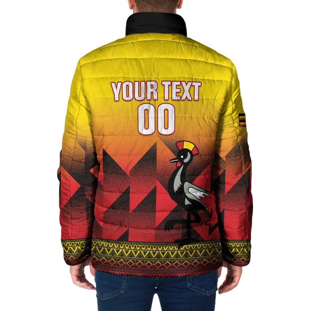 Uganda Basketball Custom Padded Jacket Come On Silverbacks African Pattern - Wonder Print Shop