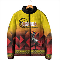 Uganda Basketball Custom Padded Jacket Come On Silverbacks African Pattern - Wonder Print Shop