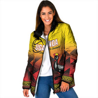 Uganda Basketball Custom Padded Jacket Come On Silverbacks African Pattern - Wonder Print Shop
