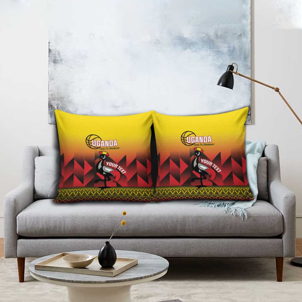 Uganda Basketball Custom Pillow Cover Come On Silverbacks African Pattern - Wonder Print Shop