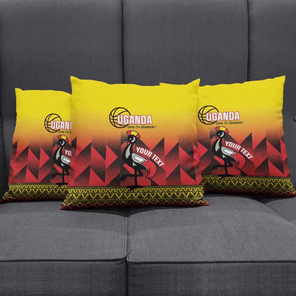 Uganda Basketball Custom Pillow Cover Come On Silverbacks African Pattern - Wonder Print Shop