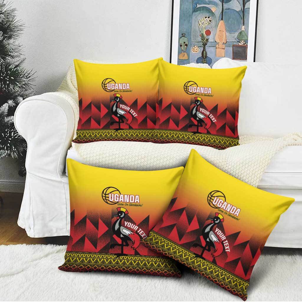 Uganda Basketball Custom Pillow Cover Come On Silverbacks African Pattern - Wonder Print Shop