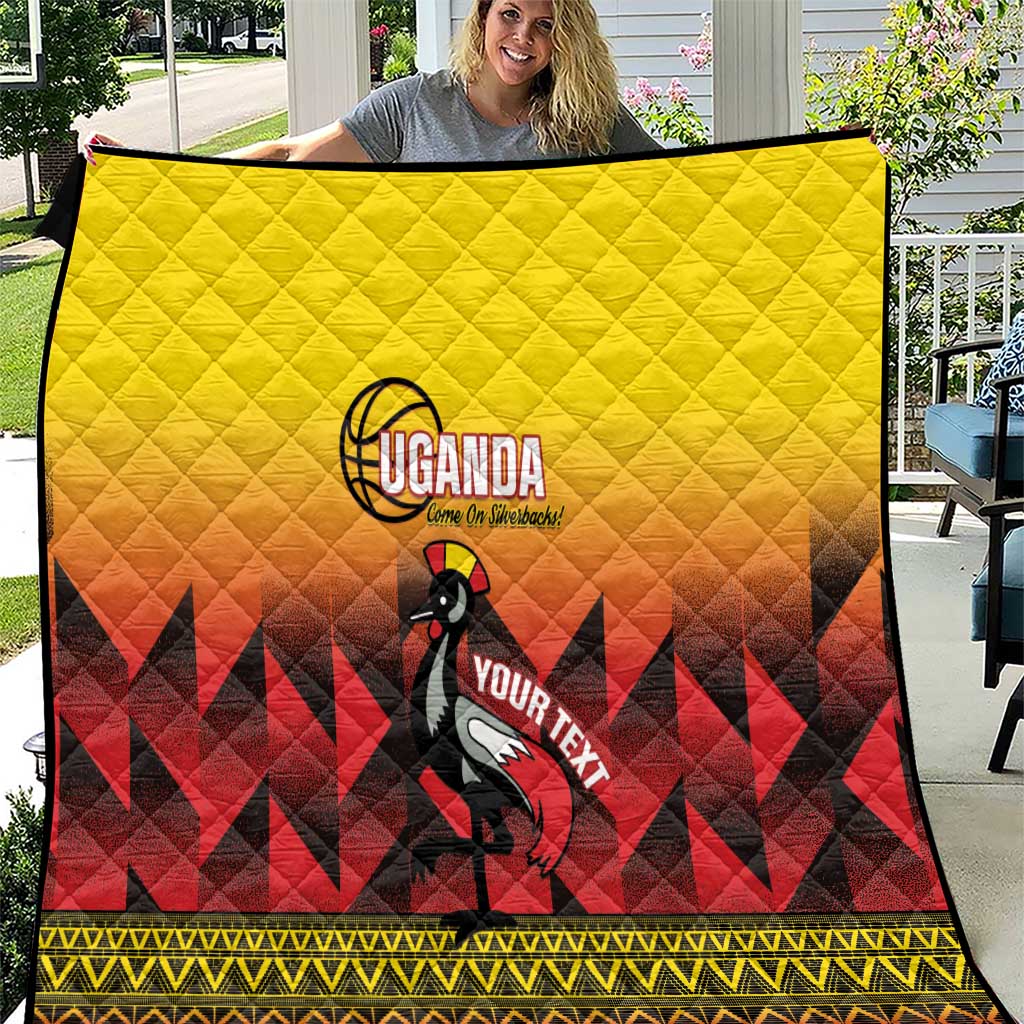 Uganda Basketball Custom Quilt Come On Silverbacks African Pattern - Wonder Print Shop