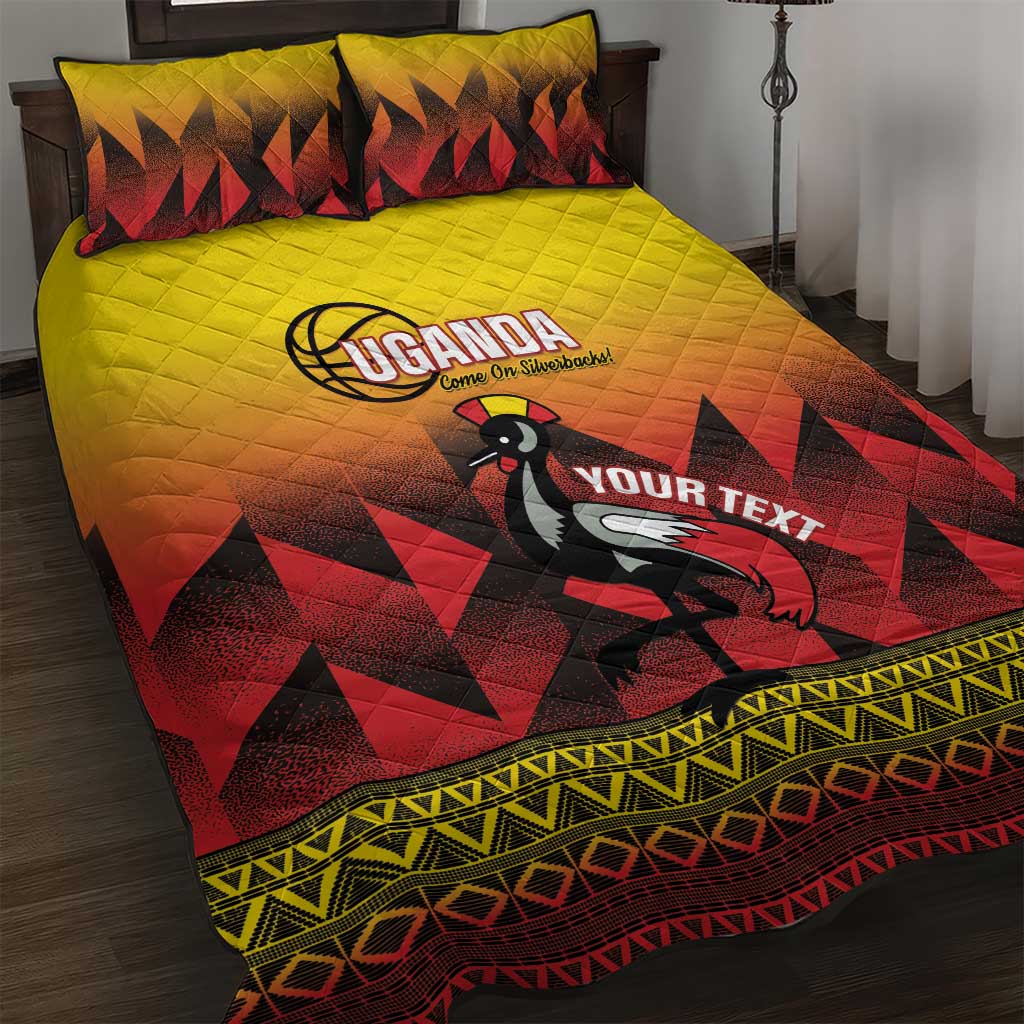 Uganda Basketball Custom Quilt Bed Set Come On Silverbacks African Pattern - Wonder Print Shop