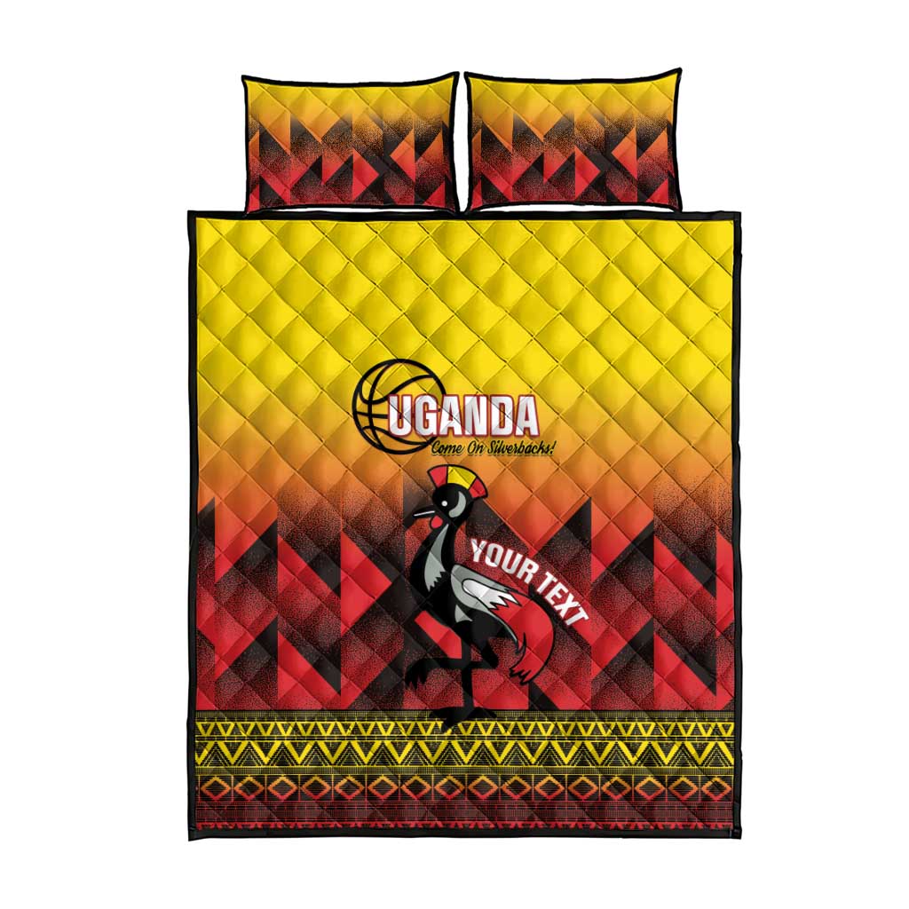 Uganda Basketball Custom Quilt Bed Set Come On Silverbacks African Pattern - Wonder Print Shop
