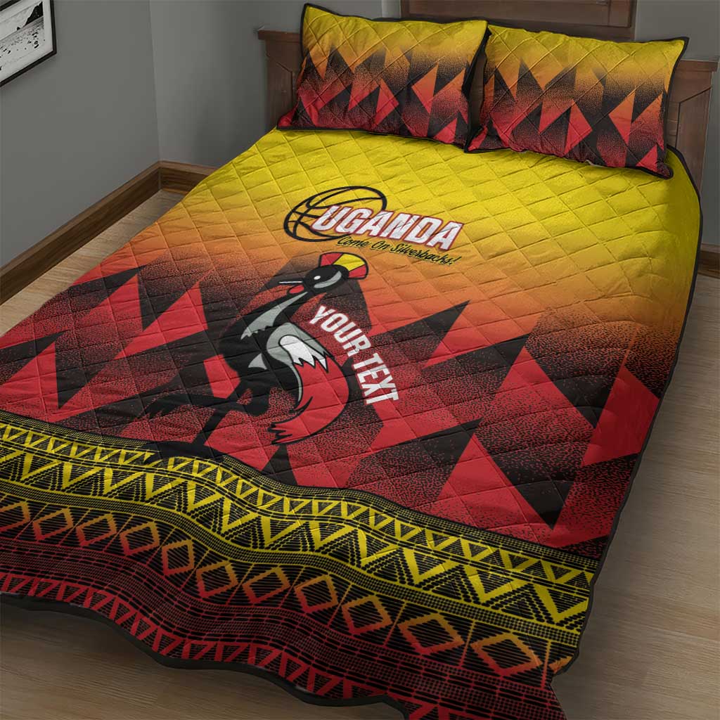 Uganda Basketball Custom Quilt Bed Set Come On Silverbacks African Pattern - Wonder Print Shop