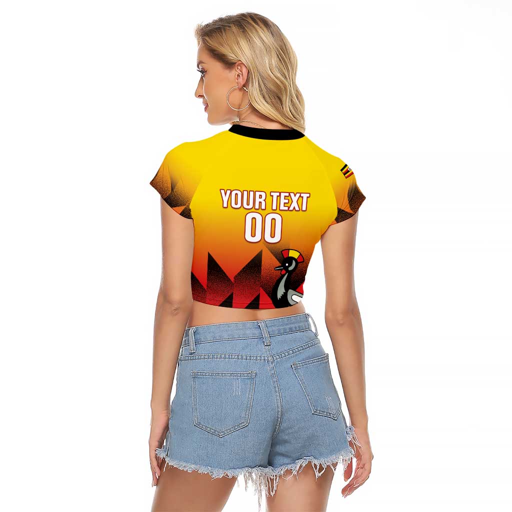 Uganda Basketball Custom Raglan Cropped T Shirt Come On Silverbacks African Pattern - Wonder Print Shop