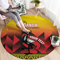 Uganda Basketball Custom Round Carpet Come On Silverbacks African Pattern - Wonder Print Shop