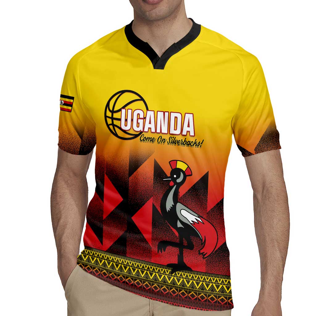 Uganda Basketball Custom Rugby Jersey Come On Silverbacks African Pattern - Wonder Print Shop