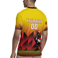 Uganda Basketball Custom Rugby Jersey Come On Silverbacks African Pattern - Wonder Print Shop