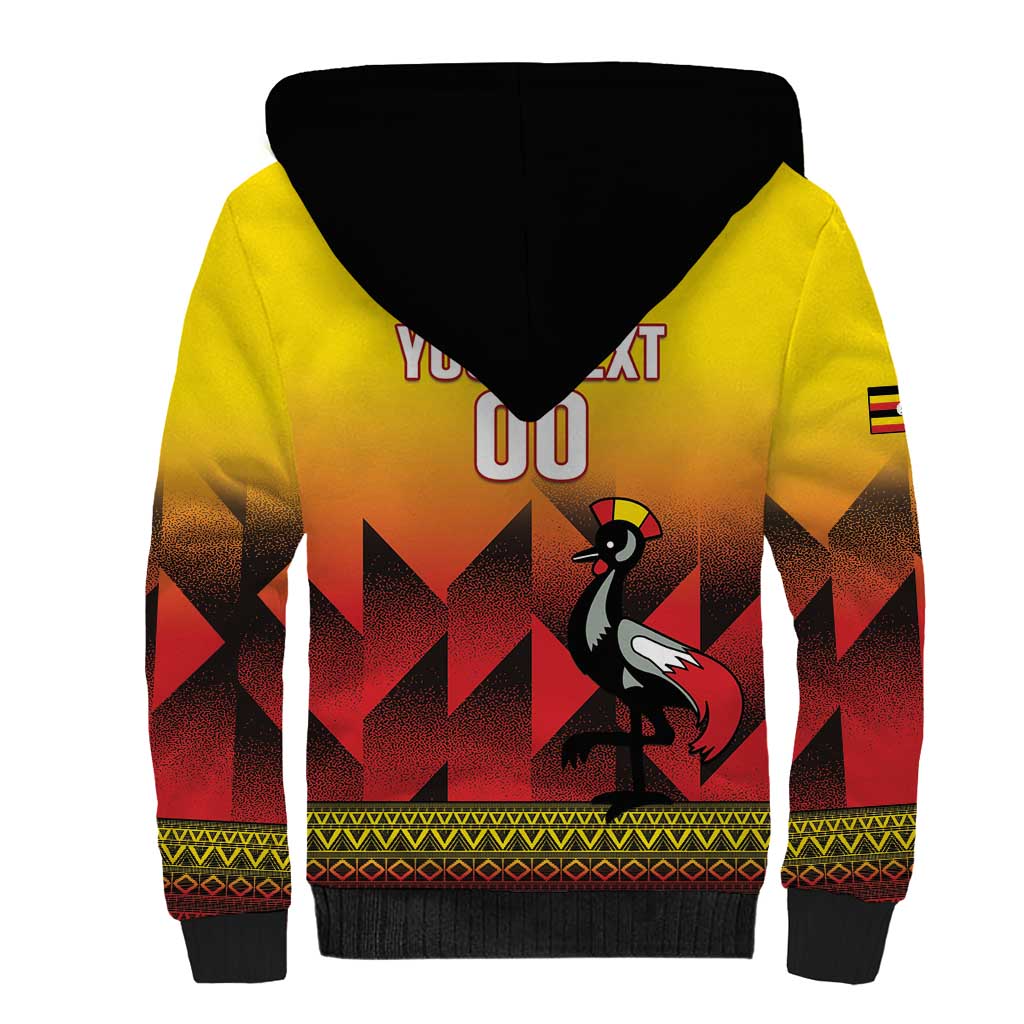 Uganda Basketball Custom Sherpa Hoodie Come On Silverbacks African Pattern - Wonder Print Shop