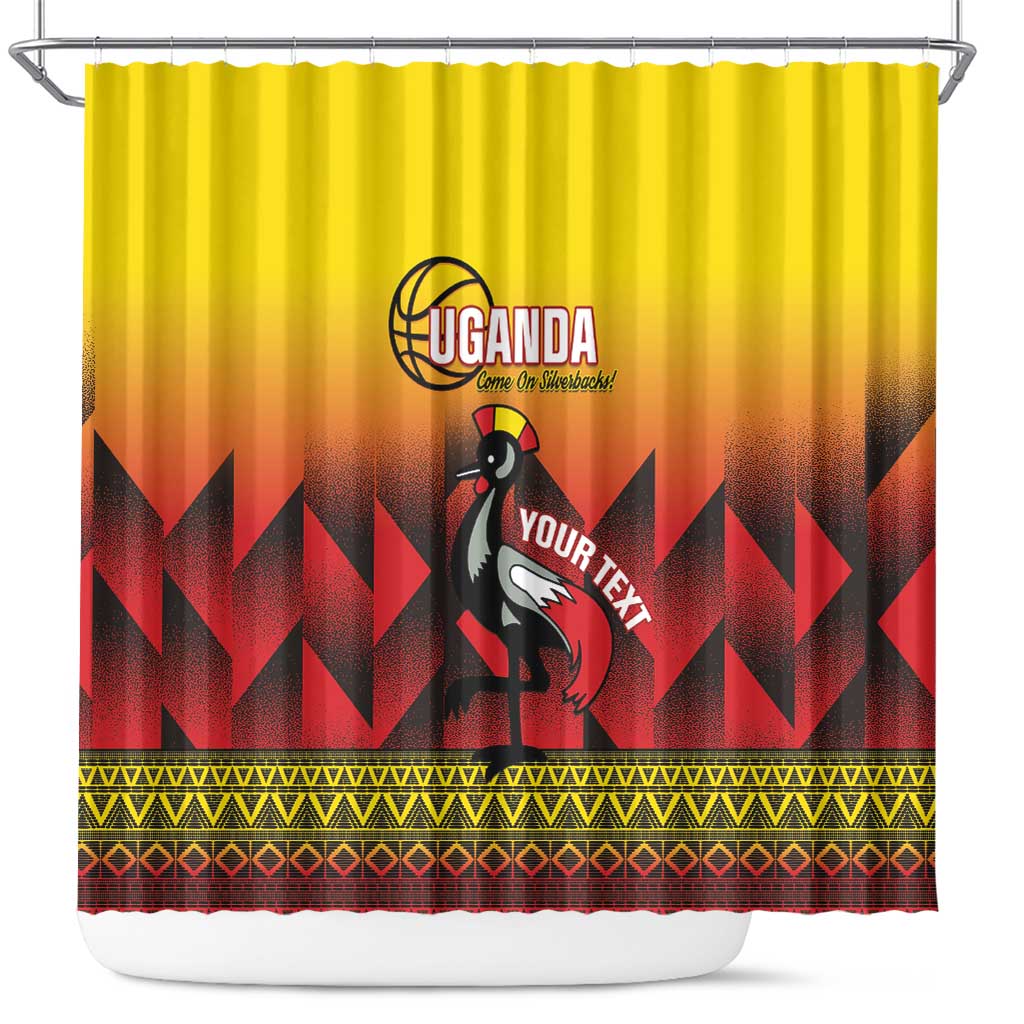 Uganda Basketball Custom Shower Curtain Come On Silverbacks African Pattern - Wonder Print Shop