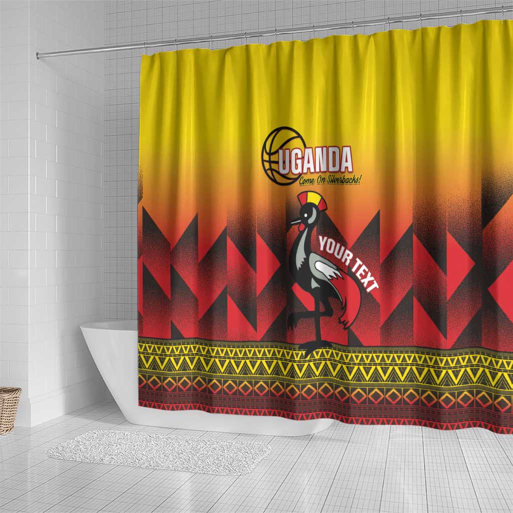 Uganda Basketball Custom Shower Curtain Come On Silverbacks African Pattern - Wonder Print Shop