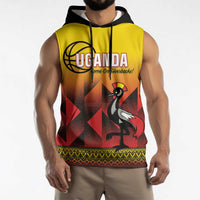 Uganda Basketball Custom Sleeveless Hoodie Come On Silverbacks African Pattern - Wonder Print Shop