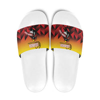 Uganda Basketball Custom Slide Sandals Come On Silverbacks African Pattern - Wonder Print Shop