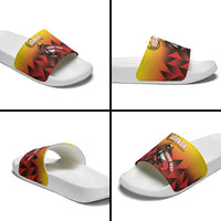 Uganda Basketball Custom Slide Sandals Come On Silverbacks African Pattern - Wonder Print Shop