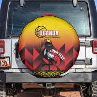 Uganda Basketball Custom Spare Tire Cover Come On Silverbacks African Pattern - Wonder Print Shop