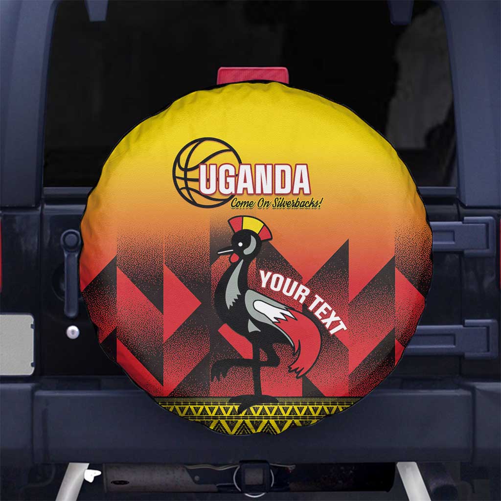 Uganda Basketball Custom Spare Tire Cover Come On Silverbacks African Pattern - Wonder Print Shop