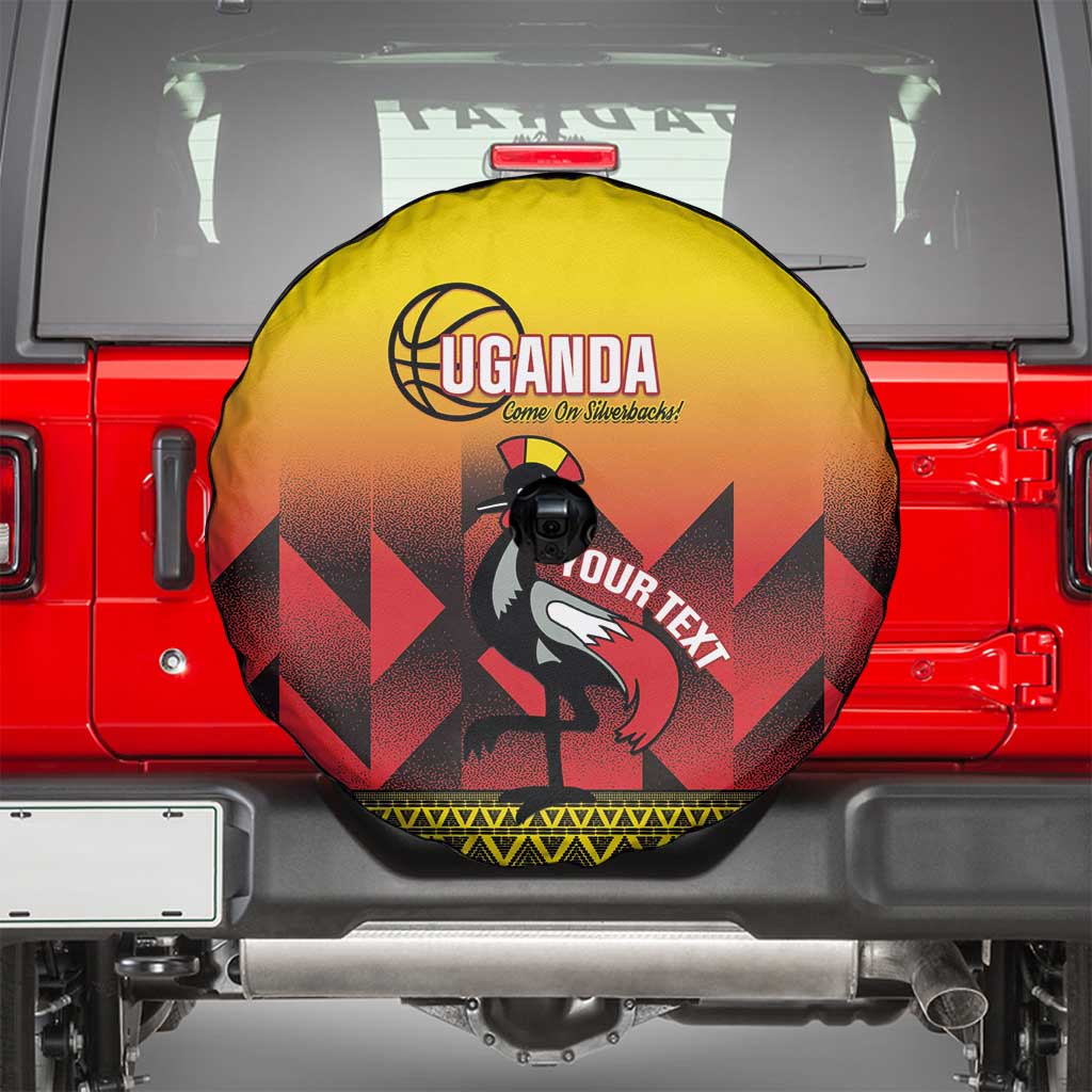 Uganda Basketball Custom Spare Tire Cover Come On Silverbacks African Pattern - Wonder Print Shop