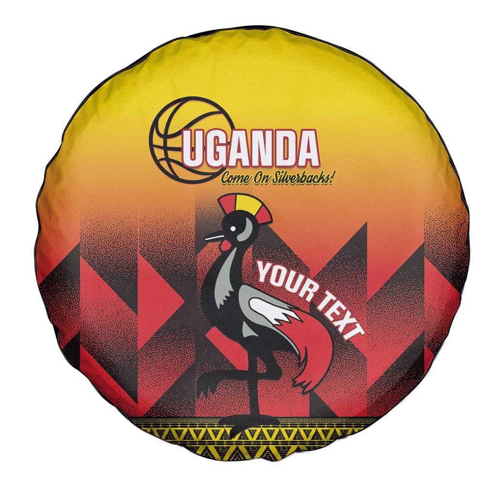 Uganda Basketball Custom Spare Tire Cover Come On Silverbacks African Pattern - Wonder Print Shop