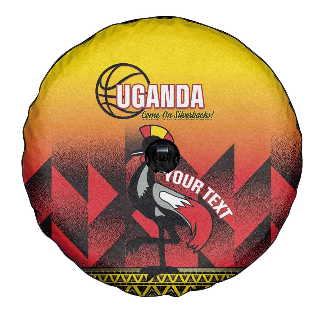 Uganda Basketball Custom Spare Tire Cover Come On Silverbacks African Pattern - Wonder Print Shop