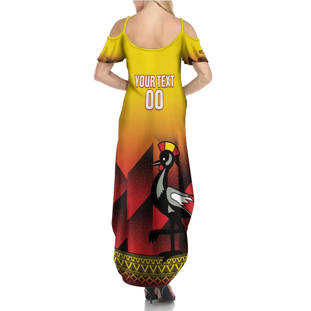 Uganda Basketball Custom Summer Maxi Dress Come On Silverbacks African Pattern - Wonder Print Shop