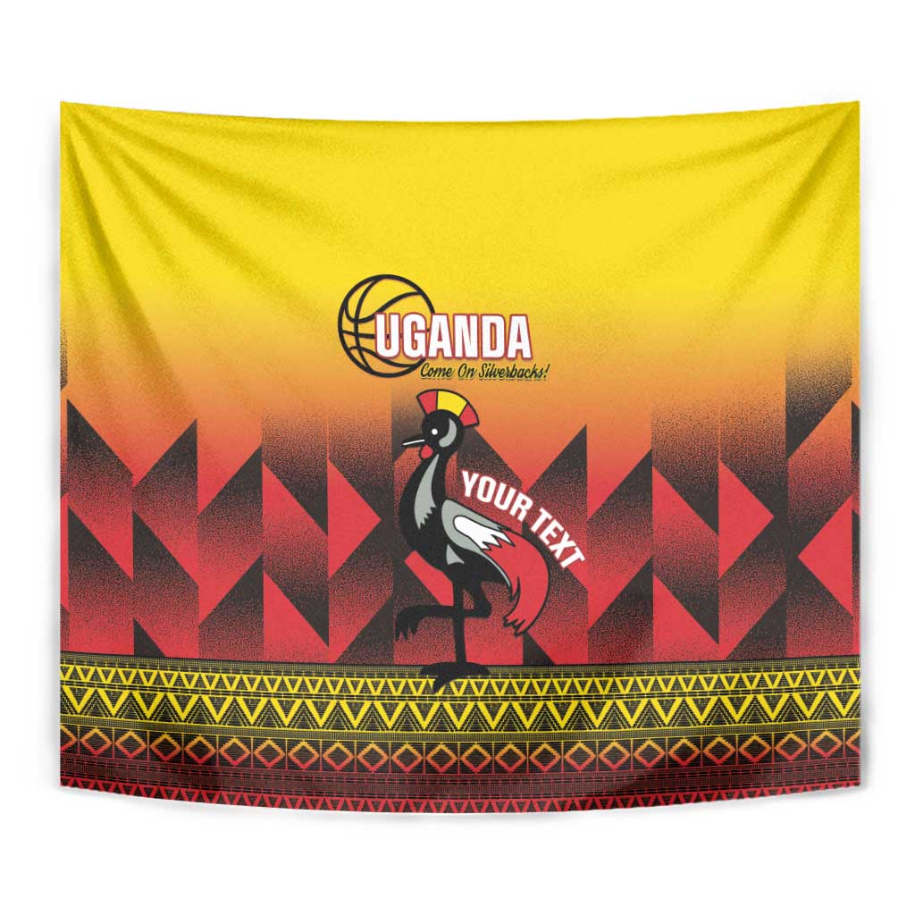Uganda Basketball Custom Tapestry Come On Silverbacks African Pattern - Wonder Print Shop