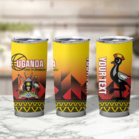 Uganda Basketball Custom Tumbler Cup Come On Silverbacks African Pattern - Wonder Print Shop