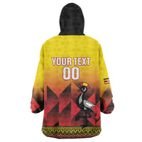 Uganda Basketball Custom Wearable Blanket Hoodie Come On Silverbacks African Pattern - Wonder Print Shop