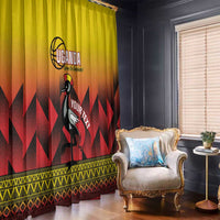 Uganda Basketball Custom Window Curtain Come On Silverbacks African Pattern - Wonder Print Shop