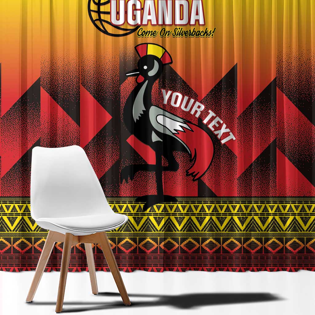 Uganda Basketball Custom Window Curtain Come On Silverbacks African Pattern - Wonder Print Shop