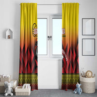 Uganda Basketball Custom Window Curtain Come On Silverbacks African Pattern - Wonder Print Shop