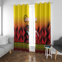 Uganda Basketball Custom Window Curtain Come On Silverbacks African Pattern - Wonder Print Shop