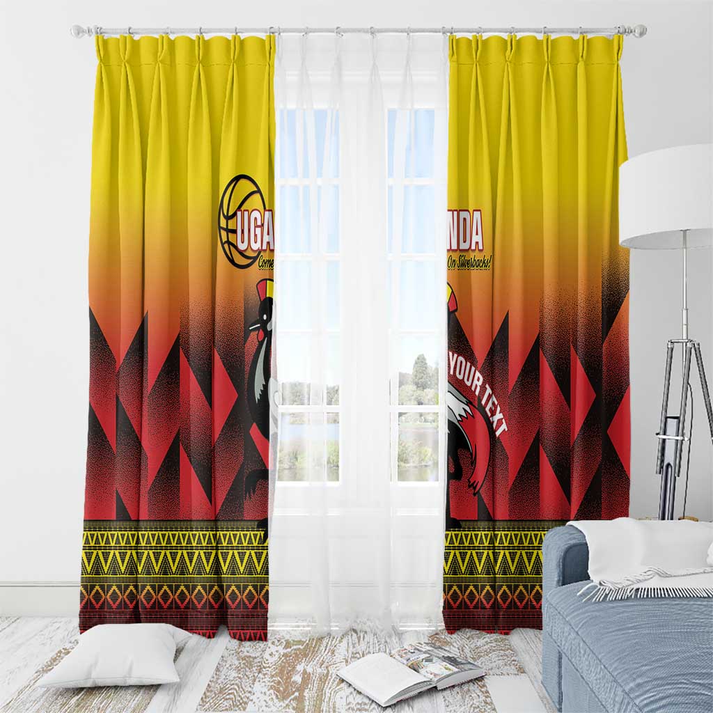 Uganda Basketball Custom Window Curtain Come On Silverbacks African Pattern - Wonder Print Shop