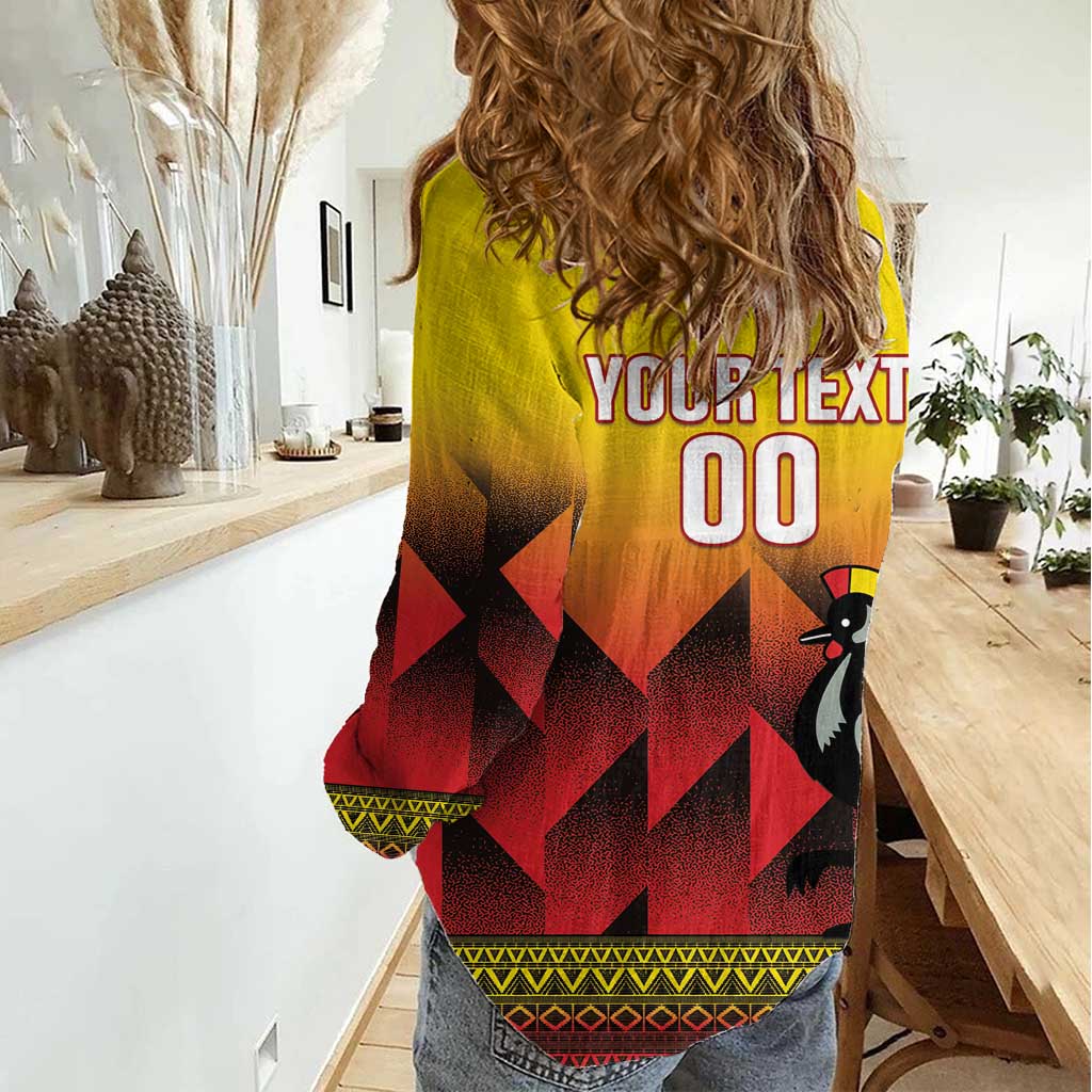 Uganda Basketball Custom Women Casual Shirt Come On Silverbacks African Pattern - Wonder Print Shop