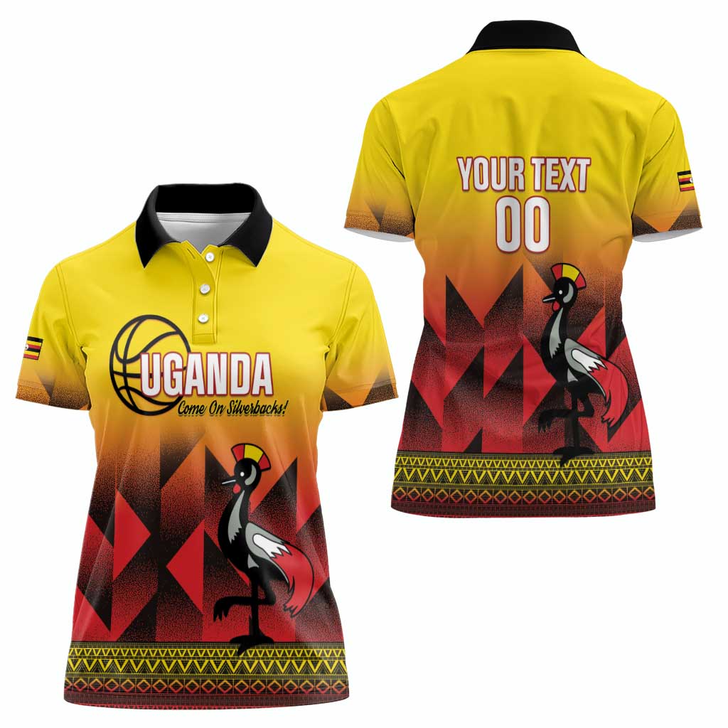 Uganda Basketball Custom Women Polo Shirt Come On Silverbacks African Pattern - Wonder Print Shop