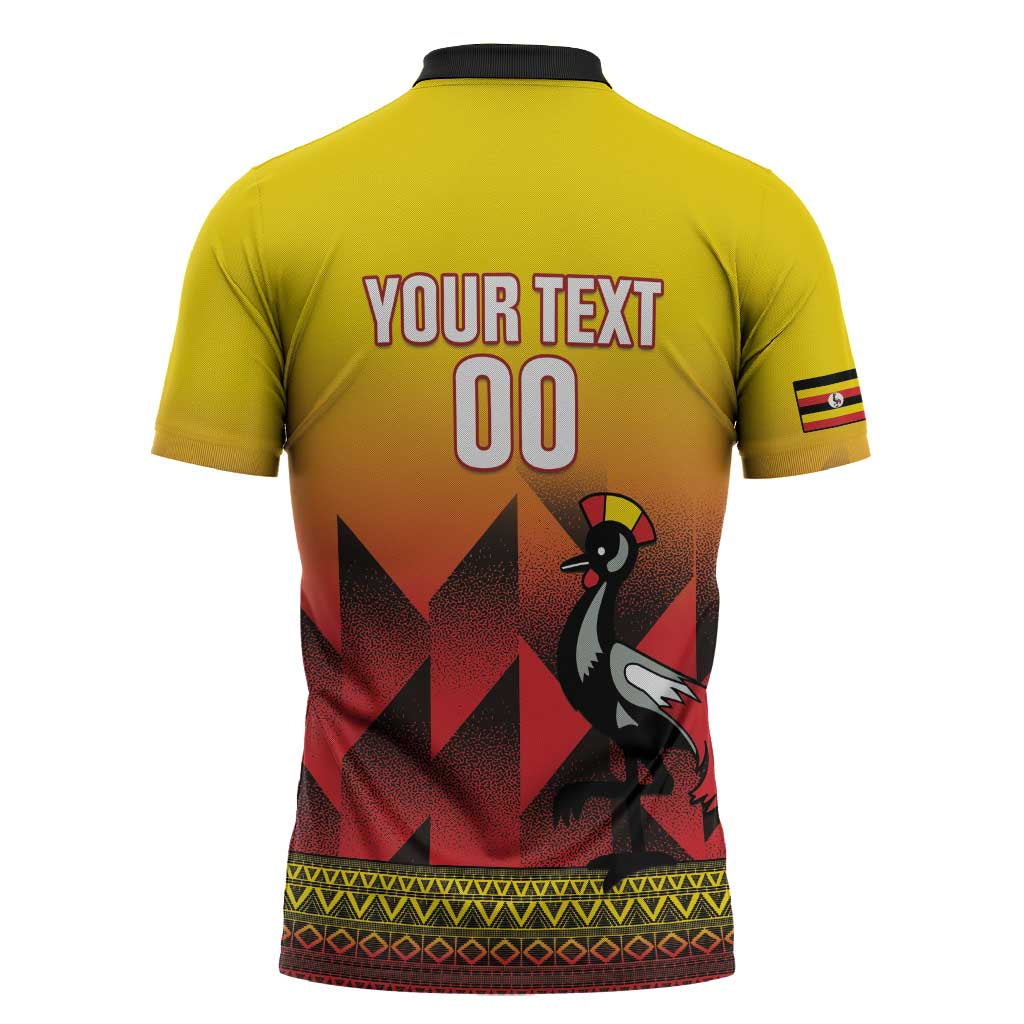 Uganda Basketball Custom Zipper Polo Shirt Come On Silverbacks African Pattern - Wonder Print Shop