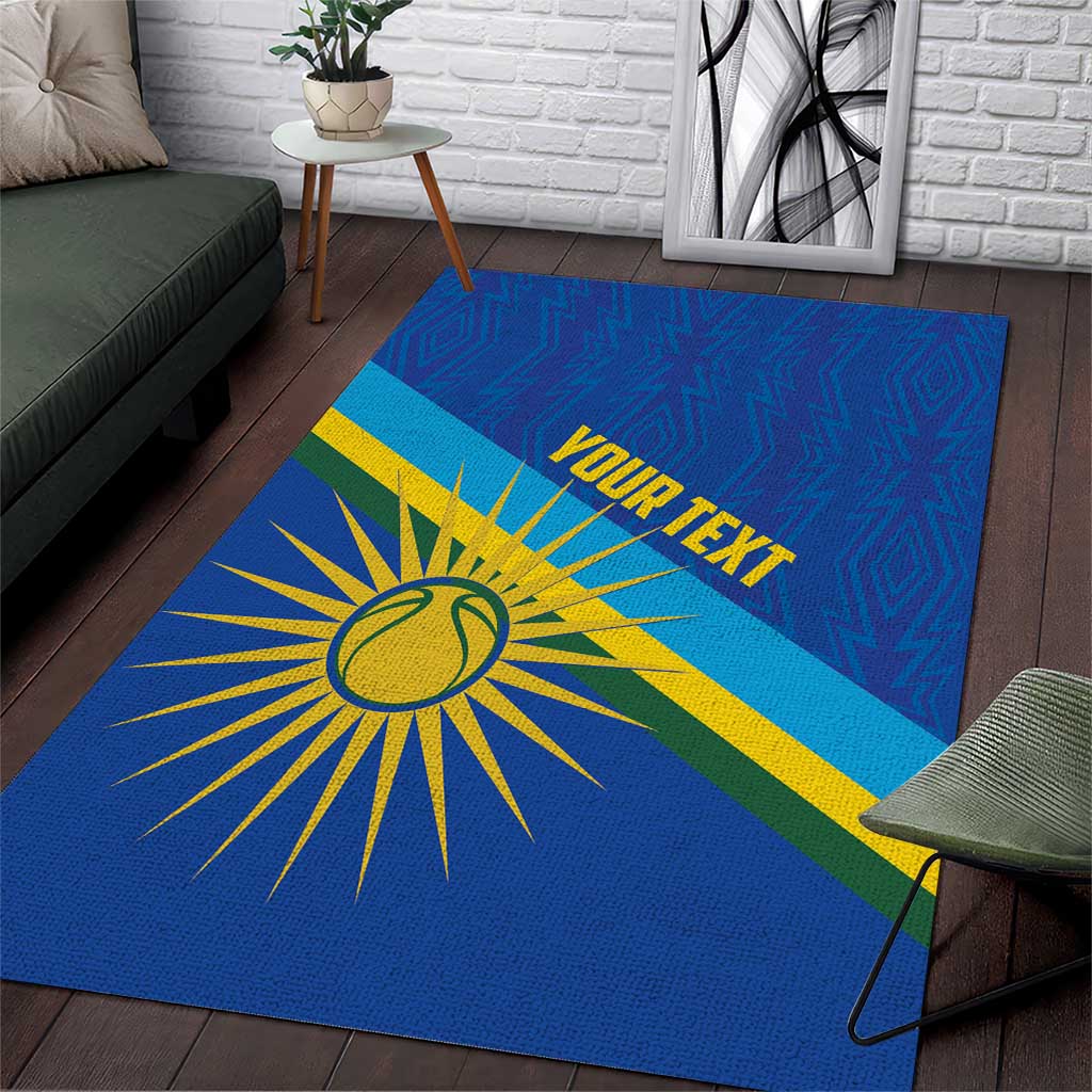 Rwanda Basketball Custom Area Rug Go Champions Imigongo Folk Pattern - Wonder Print Shop
