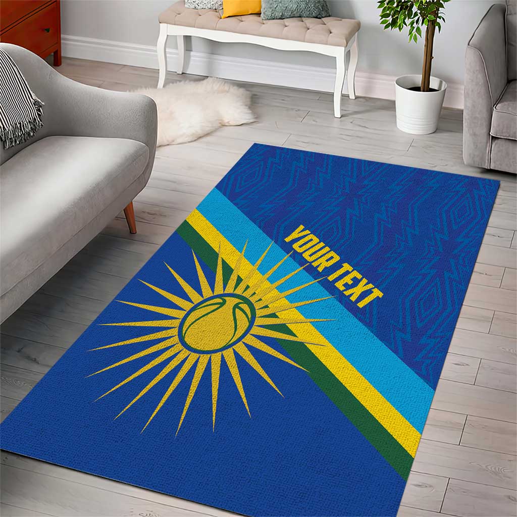 Rwanda Basketball Custom Area Rug Go Champions Imigongo Folk Pattern - Wonder Print Shop
