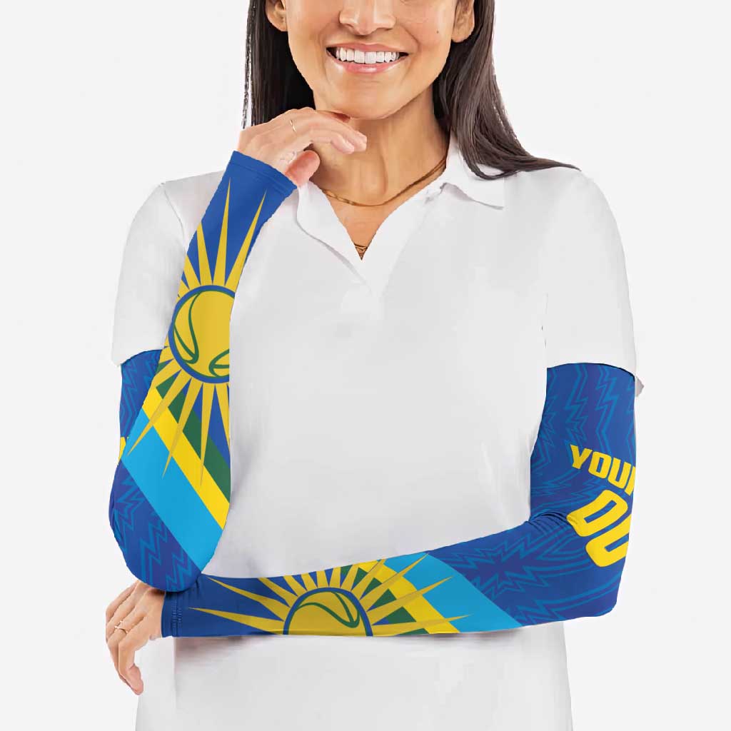 Rwanda Basketball Custom Arm Sleeves Go Champions Imigongo Folk Pattern - Wonder Print Shop